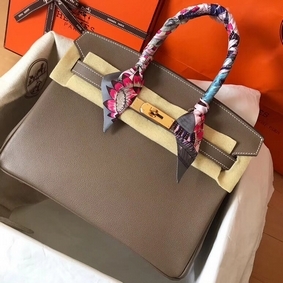 Hermes Birkin 30 Handmade Bag In Taupe Epsom Leather 1:1 Replica HMSH9LKHWE3