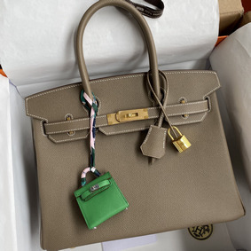 Hermes Birkin 30 Retourne Handmade Bag In Taupe Epsom Calfskin 1:1 Replica HMSPS7OO1A5