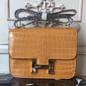 Imitation Hermes Camarel Constance MM 24cm Crocodile Bag HMSSI96E3V6