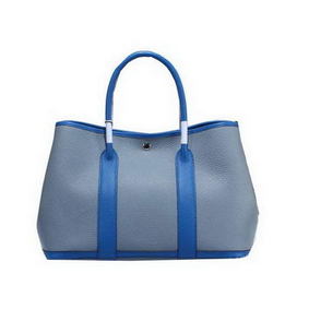 Hermes Garden Party 36cm Tote Bag Grainy Leather SkyBlue&Blue Replica HMSCG7L58D9