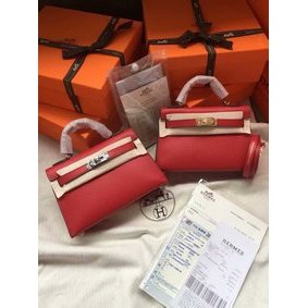 Hermes Kelly 19cm Shoulder Bags Epsom Leather KL19 Red 1:1 Replica HMSCF8922F8