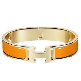 Hermes Orange Enamel Clic H PM Bracelet 1:1 Replica HMS9PO71N27