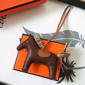 Best Quality Hermes Rodeo Horse Bag Charm In Cafe/Camarel/Grey Leather HMSQ8U9EEN5