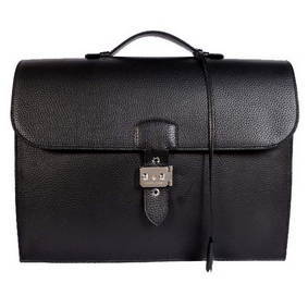 Hermes Sac Depeche 38cm Briefcase Clemence Black Replica HMSB1XIA3PK