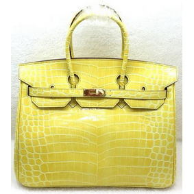 Best Quality Hermes Birkin 35CM Tote Bag Croco Leather H35CO Yellow HMSD99H6XFA