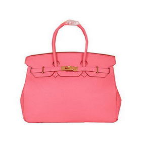 Hermes Birkin 35CM Tote Bag Pink Original Grainy Leather H35 Gold HMSV2V55J3L