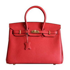 Hermes Birkin 35CM Tote Bag Red Clemence Leather H6089 Gold HMSWIGRBGTJ
