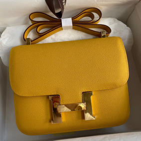 Hermes Constance 24 Handmade Bag In Jaune Ambre Epsom Calfskin Replica HMSGQ3UAU4C