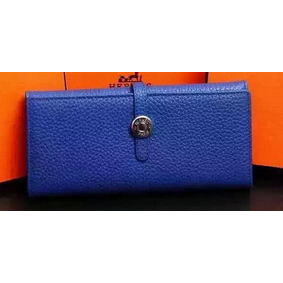 Hermes Dogon Original Leather Wallet H509 Blue 1:1 Replica HMSCPJ3TQEA