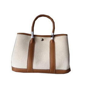 Knockoff Hermes Garden Party 30CM Bag Canvas Leather H11S Wheat HMSWVSP0UFC
