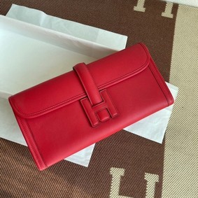 Hermes Original jige swift Leather Clutch 37088 red Replica HMS0V87NFT6