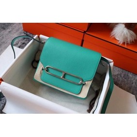 Hermes Roulis 19cm Evercolor 9D H9003 Lake water green&Silver Replica HMSTD4RZ09U