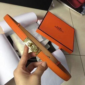Fake Hermes 2.0cm Original Leather Female Belt 17414c orange HMSHNI7XSOM