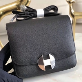 Knockoff Hermes 2002 20cm Bag In Black Evercolor Calfskin HMSLV91B8YE