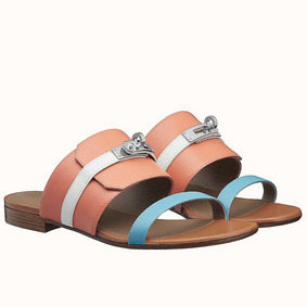 Cheap Hermes Avenue Sandals In Multicolour Calfskin HMS2HMEH493