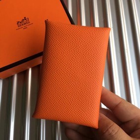 Hermes Bastia Epsom card case H0369 orange Top Replica HMSA3Q02SX4