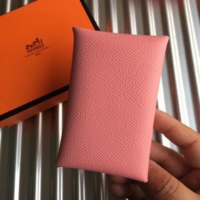 Fake Hermes Bastia Epsom card case H0369 pink HMSY82X1598