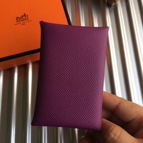 Top Replica Hermes Bastia Epsom card case H0369 purple HMSA8D03TFY