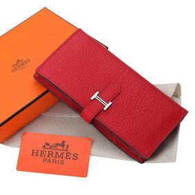 Hermes Bearn Japonaise Bi-Fold Wallet Grainy Leather A208 Red Top Replica HMSML889H1B