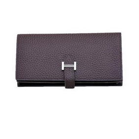 1:1 Replica Hermes Bearn Japonaise Bi-Fold Wallet Grainy Leather H68942 Brown HMSE3TPVPMO