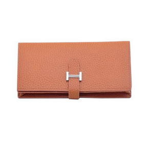 Hermes Bearn Japonaise Bi-Fold Wallet Grainy Leather H68942 Wheat 1:1 Replica HMSFW318OC0