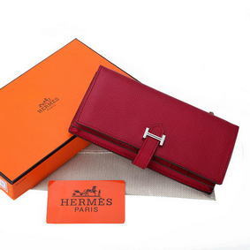 AAA Hermes Bearn Japonaise Bi-Fold Wallet Original Leather A208 Burgundy HMS07YE6784