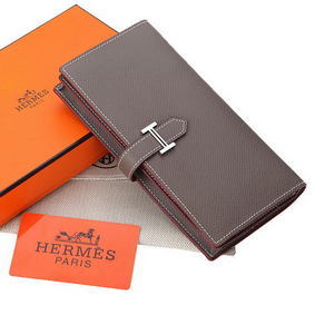 Hermes Bearn Japonaise Bi-Fold Wallet Original Leather A208 Khaki Top Replica HMSJT3359Q6