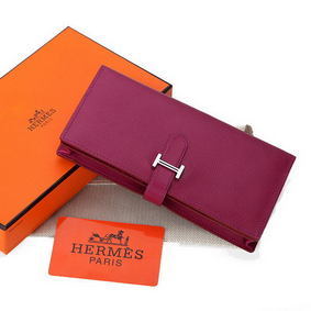 Hermes Bearn Japonaise Bi-Fold Wallet Original Leather A208 Purple Top Replica HMS26Z920U0