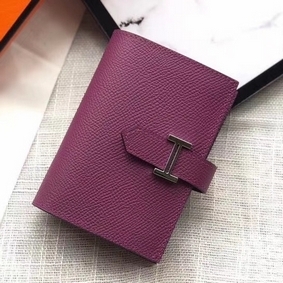 Cheap Hermes Bearn Mini Wallet In Purple Epsom Leather HMSWU089667