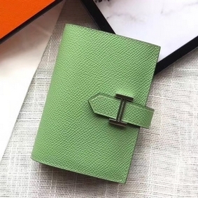 Cheap Hermes Bearn Mini Wallet In Vert Criquet Epsom Leather HMS62J10X5W