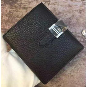 Hermes Bi-Fold Wallet Togo Leather H512 Black Replica HMSO05TTCX5