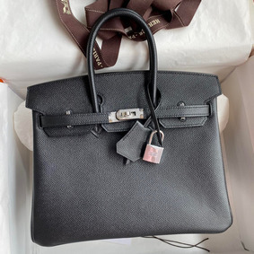Imitation Hermes Birkin 25 Handmade Bag In Black Epsom Calfskin HMSPPV485QI