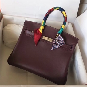 Hermes Birkin 25 Handmade Bag In Burgundy Swift Leather HMS9Q8918VS