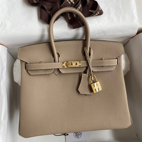 Hermes Birkin 25 Handmade Bag In Grey Clemence Leather Replica HMS58TQS25U