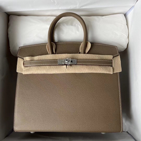 Hermes Birkin 25 Sellier Handmade Bag In Taupe Epsom Calfskin HMS11B8KFPN