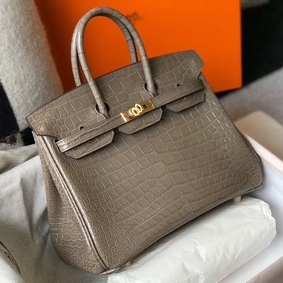 Top Replica Hermes Birkin 25cm Bag In Taupe Embossed Crocodile Leather HMSLFJ1X6R3