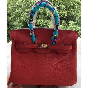 Hermes Birkin 25CM Tote Bag Litchi Leather H25T Red Replica HMS1218MFXX