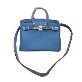 Hermes Birkin 25CM Tote Bag Original Leather H25 Blue Top Replica HMS2FUN4Q0Y