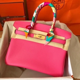 Hermes Birkin 30 Handmade Bag In Rose Lipstick Epsom Leather HMSSZNFP359