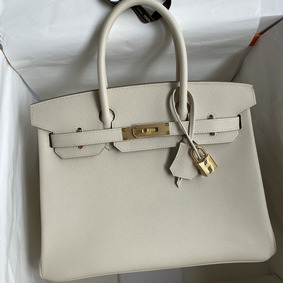 Top Replica Hermes Birkin 30 Retourne Handmade Bag In Craie Epsom Calfskin HMSR31160LT
