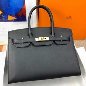 Copy Hermes Birkin 30 Sellier Handmade Bag In Black Epsom Calfskin HMSJUKJ6TF2