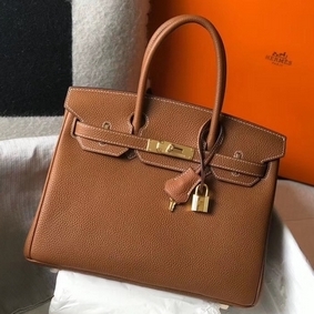 Hermes Birkin 30cm Bag In Gold Clemence Leather GHW HMSCG5UL02F
