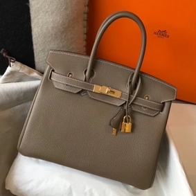Hermes Birkin 30cm Bag In Taupe Clemence Leather GHW HMS485V69LE