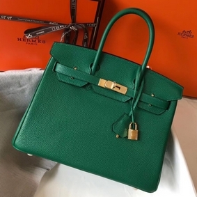 Hermes Birkin 30cm Bag In Vert Vertigo Clemence Leather GHW HMSR6Q060HW