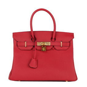 Hermes Birkin 30CM Tote Bag Burgundy Original Leather H30 Gold Top Replica HMS85GQRNAK