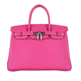 Hermes Birkin 30CM Tote Bags Light Rosy Grainy Leather Silver HMS45409R90