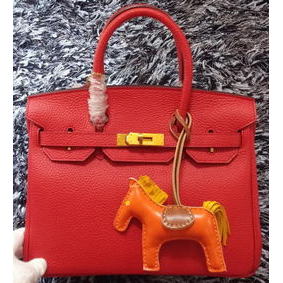Imitation Hermes Birkin 30CM Tote Bags Litchi Leather H30LI Red HMS7ZMH6625