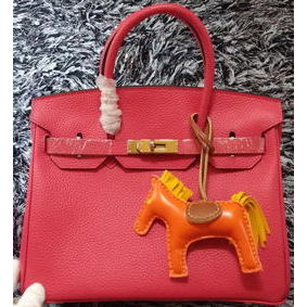 Best Quality Hermes Birkin 30CM Tote Bags Litchi Leather H30LI Rose HMS0LHN1U89