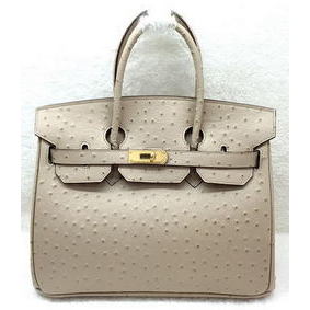 Hermes Birkin 30CM Tote Bags Ostrich Leather H30LI Apricot 1:1 Replica HMSRZNC606T