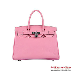 Hermes Birkin 30CM Tote Bags Pink Togo Leather Silver HMSO2GO12R8